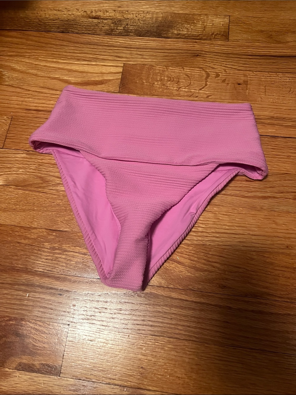 l*space Ribbed High-Waist Bikini Bottom in Pink